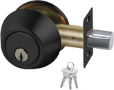 Heavy Duty Designer Commercial Deadbolt (Single Cylinder Lock, Boomerang Hdwe Non-Handed, Grade 2 Industrial - UL 3 Hour Fire Rated & ADA Compliant | Wood or Metal Doors, Satin Chrome (US26D)