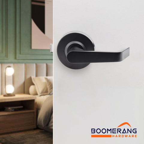 Entry Function - ADA Commercial Door Lever Lock - Boomerang Hdwe Heavy-Duty Locking Handle, Cylindrical Lever Lock, Non-Handed Grade 2 Handle, Satin Chrome, Entrance/Keylock