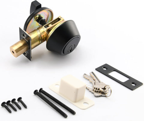 Heavy Duty Designer Commercial Deadbolt (Single Cylinder Lock, Boomerang Hdwe Non-Handed, Grade 2 Industrial - UL 3 Hour Fire Rated & ADA Compliant | Wood or Metal Doors, Satin Chrome (US26D)