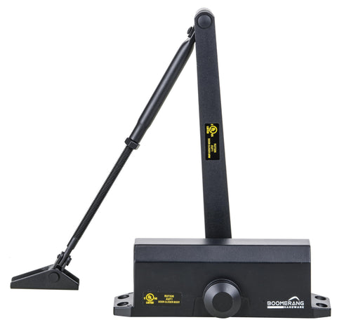 Light/Medium Duty Residential & Light Commercial Auto Door Closer -Boomerang D503 Surface Mounted, Cast Aluminum Closer, Adjustable Closing, Grade 2 & UL 3 Hour Fire Rated