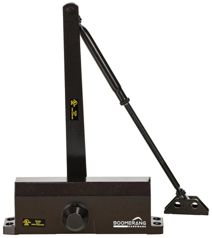 Medium Duty Automatic Commercial Door Closer - Boomerang D703 Hydraulic UL 3 hr. Fire Rated Closer, Surface-Mounted Size 3 for Home & Light Commercial Doors