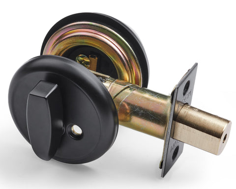 Heavy Duty Designer Commercial Deadbolt (Single Cylinder Lock, Boomerang Hdwe Non-Handed, Grade 2 Industrial - UL 3 Hour Fire Rated & ADA Compliant | Wood or Metal Doors, Satin Chrome (US26D)