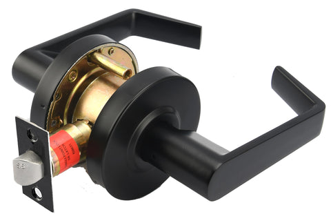 Entry Function - ADA Commercial Door Lever Lock - Boomerang Hdwe Heavy-Duty Locking Handle, Cylindrical Lever Lock, Non-Handed Grade 2 Handle, Satin Chrome, Entrance/Keylock