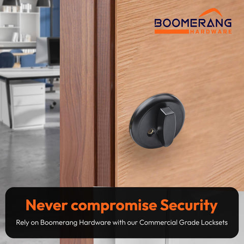 Heavy Duty Designer Commercial Deadbolt (Single Cylinder Lock, Boomerang Hdwe Non-Handed, Grade 2 Industrial - UL 3 Hour Fire Rated & ADA Compliant | Wood or Metal Doors, Satin Chrome (US26D)