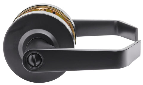Entry Function - ADA Commercial Door Lever Lock - Boomerang Hdwe Heavy-Duty Locking Handle, Cylindrical Lever Lock, Non-Handed Grade 2 Handle, Satin Chrome, Entrance/Keylock
