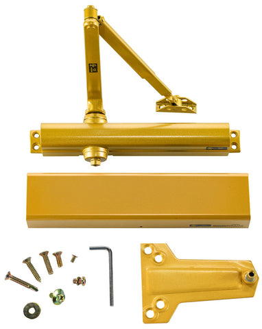 Heavy Duty Designer Automatic Commercial Door Closer - Boomerang Hdwe D8016-Surface Mounted, Grade 1, Cast Aluminum, UL 3 Hour Fire Rated & ADA for high Traffic doorways, Aluminum/Silver (US26D)