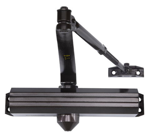 Medium/Heavy Duty Automatic Commercial Door Closer - Boomerang D4016 Surface Mounted, Grade 1- ADA & UL 3 Hour Fire Rated, Adjustable Size 1-6 for Entry & Aluminum Storefronts, Matte Black (US19)
