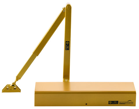Heavy Duty Designer Automatic Commercial Door Closer - Boomerang Hdwe D8016-Surface Mounted, Grade 1, Cast Aluminum, UL 3 Hour Fire Rated & ADA for high Traffic doorways, Aluminum/Silver (US26D)