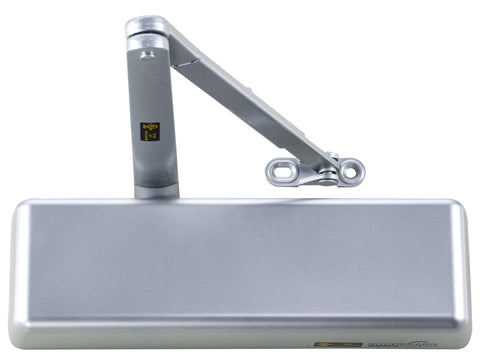 Extra Heavy Duty Designer Auto Commercial Door Closer - Boomerang D9016- Surface Mounted, Grade 1, Cast Iron, UL 3 Hour Fire Rated & ADA for High Abuse & Extreme Traffic Doors, Aluminum/Silver