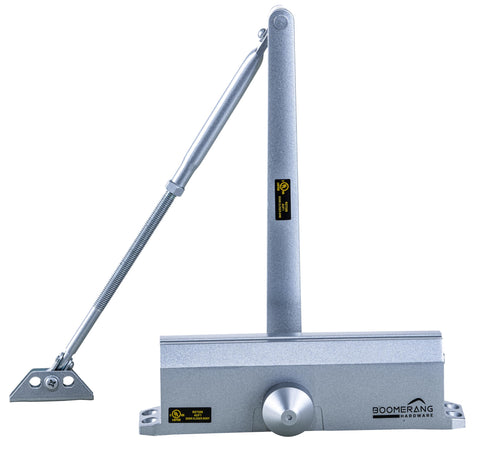 Medium/Heavy Duty Automatic Commercial Door Closer - Boomerang D4016 Surface Mounted, Grade 1- ADA & UL 3 Hour Fire Rated, Adjustable Size 1-6 for Entry & Aluminum Storefronts, Matte Black (US19)