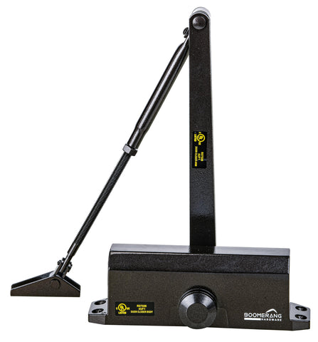 Light/Medium Duty Residential & Light Commercial Auto Door Closer -Boomerang D503 Surface Mounted, Cast Aluminum Closer, Adjustable Closing, Grade 2 & UL 3 Hour Fire Rated