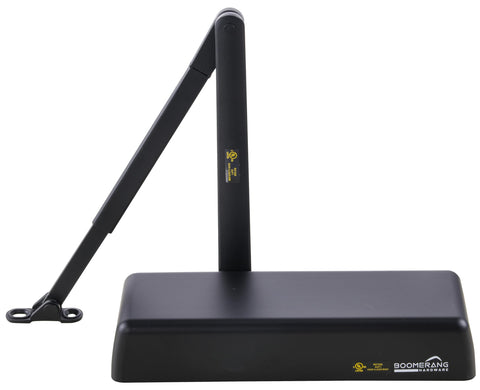 Extra Heavy Duty Designer Auto Commercial Door Closer - Boomerang D9016- Surface Mounted, Grade 1, Cast Iron, UL 3 Hour Fire Rated & ADA for High Abuse & Extreme Traffic Doors, Aluminum/Silver