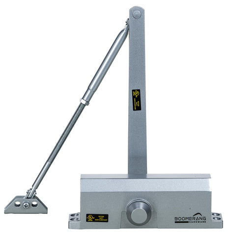 Medium Duty Automatic Commercial Door Closer - Boomerang D703 Hydraulic UL 3 hr. Fire Rated Closer, Surface-Mounted Size 3 for Home & Light Commercial Doors